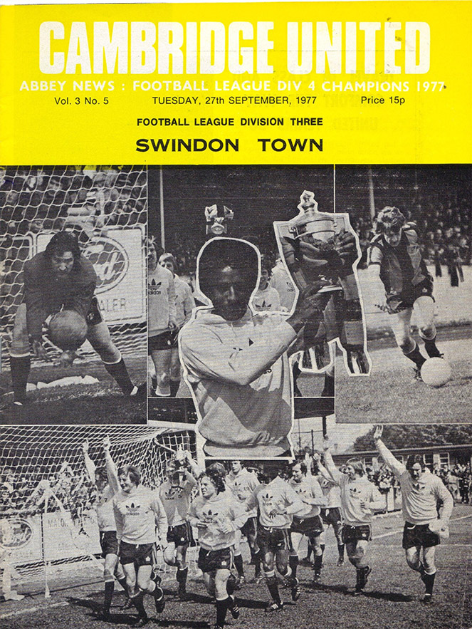 Colchester United v Peterborough United programme October 1977 Division 3 