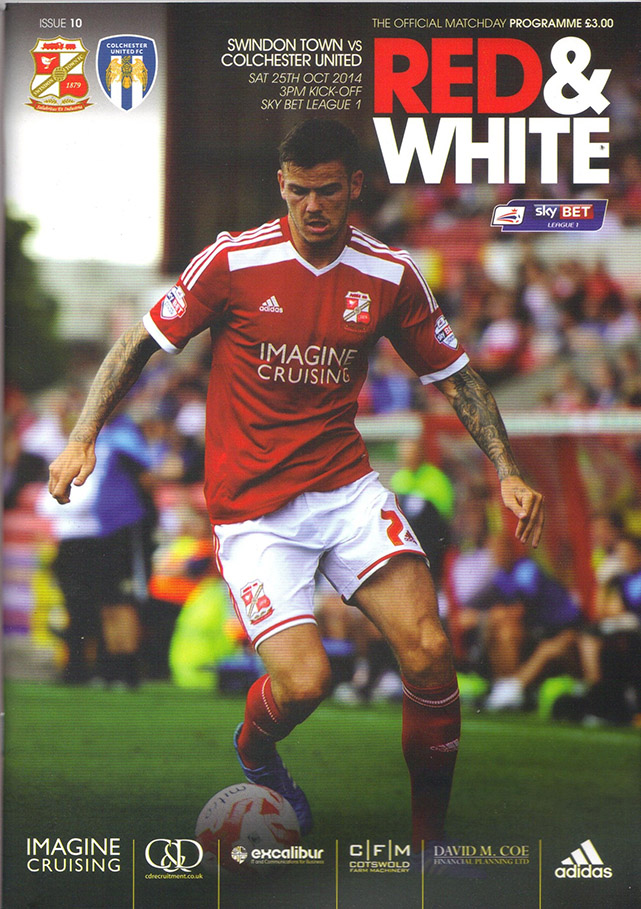 Colchester United Alex Gilbey Signed programme v Fleetwood Town 2014 